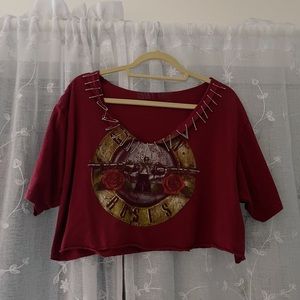 Guns N’ Roses Maroon Crop Top